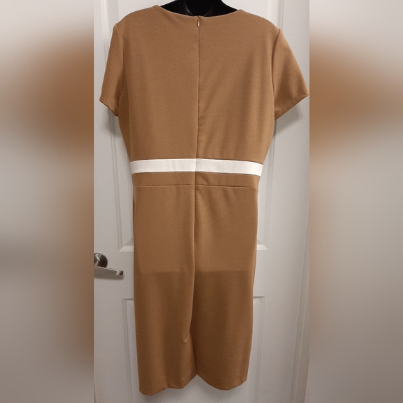 Designer Hazel Mae Taliah Dress Camel/Ivory Size XL Brand New Made in Canada - Picture 5 of 8